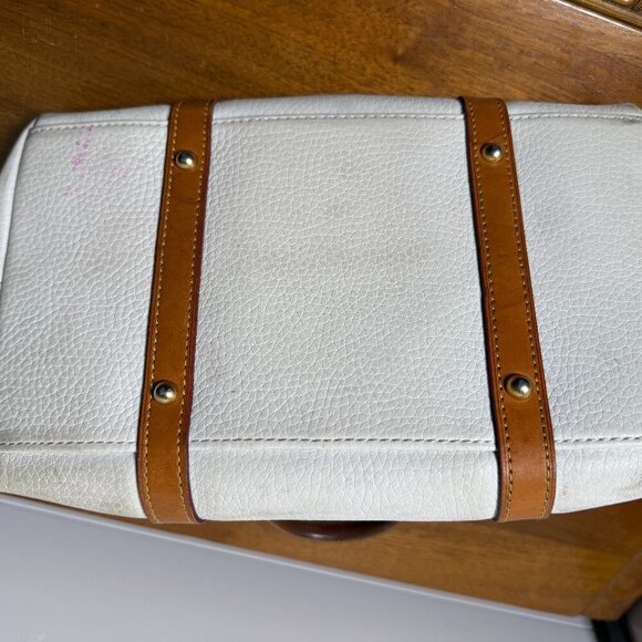 Dooney & Bourke Satchel Purse Off White/Cream and Brown - Picture 15 of 15